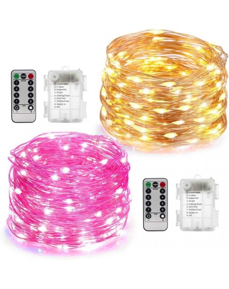 Outdoor String Lights String Lights-LED Copper Wire Lights- Each Set 33ft/10M 100LEDs and 1 Remote Control-You Will get Two S...