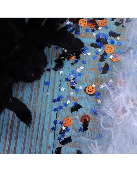 Confetti 30g Halloween Confetti - Pumpkin Witch Ghost Bat 6mm Blue Silver Five-Pointed Star- Cute Mix Plastic Halloween Confe...
