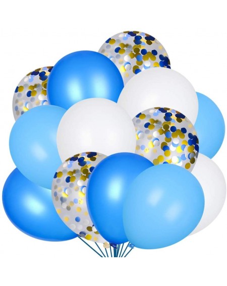 Balloons Blue White Balloons Set 80 Packs with Latex Confetti Balloons for Baby Shower Birthday Party Decorations Supplies - ...