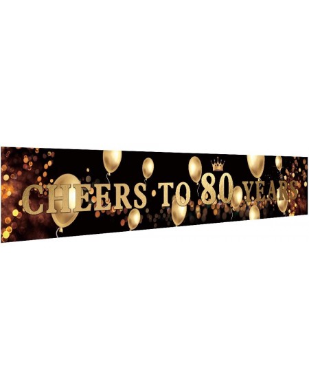 Banners & Garlands Ushinemi 80th Happy Birthday Banner- 80 Anniversary Decorations- Cheers to 80 Years Party Decor Backdrop B...