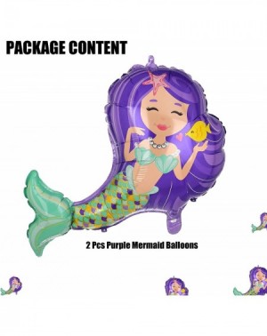Balloons 2 Pcs Mermaid Balloons Birthday Party Supplies Purple Mermaid Mylar Balloons for Mermaid Under The Sea Party Baby Sh...