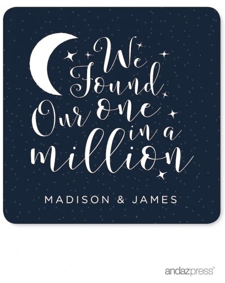 Place Cards & Place Card Holders Love You to The Moon and Back Wedding Collection- Personalized Square Label Stickers- We Fou...