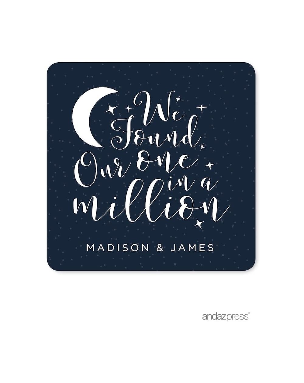 Place Cards & Place Card Holders Love You to The Moon and Back Wedding Collection- Personalized Square Label Stickers- We Fou...