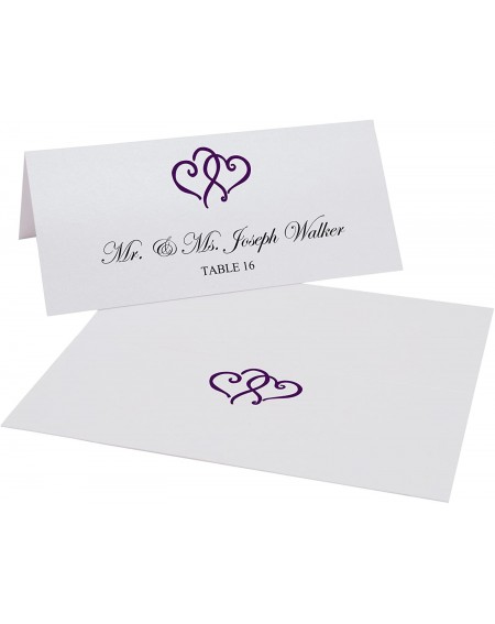 Place Cards & Place Card Holders Linked Hearts Printable Place Cards- Eggplant- Set of 60 (10 Sheets)- Laser & Inkjet Printer...