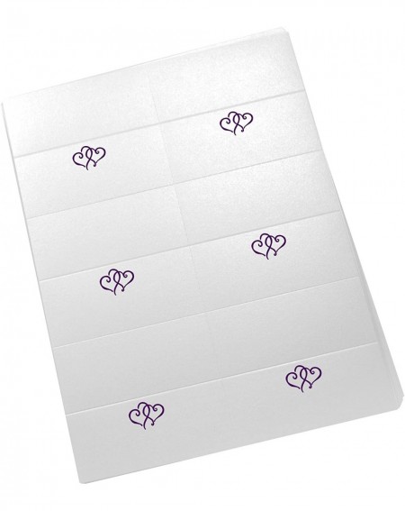 Place Cards & Place Card Holders Linked Hearts Printable Place Cards- Eggplant- Set of 60 (10 Sheets)- Laser & Inkjet Printer...