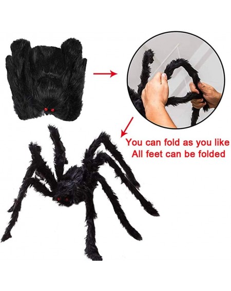 Party Favors Halloween Realistic Giant Spider Decorations- 12 FT Giant Round Spider Web With 20 inches Huge Scary Creepy Fake...