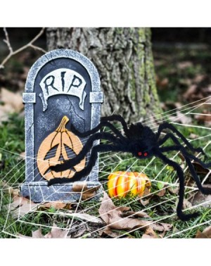 Party Favors Halloween Realistic Giant Spider Decorations- 12 FT Giant Round Spider Web With 20 inches Huge Scary Creepy Fake...