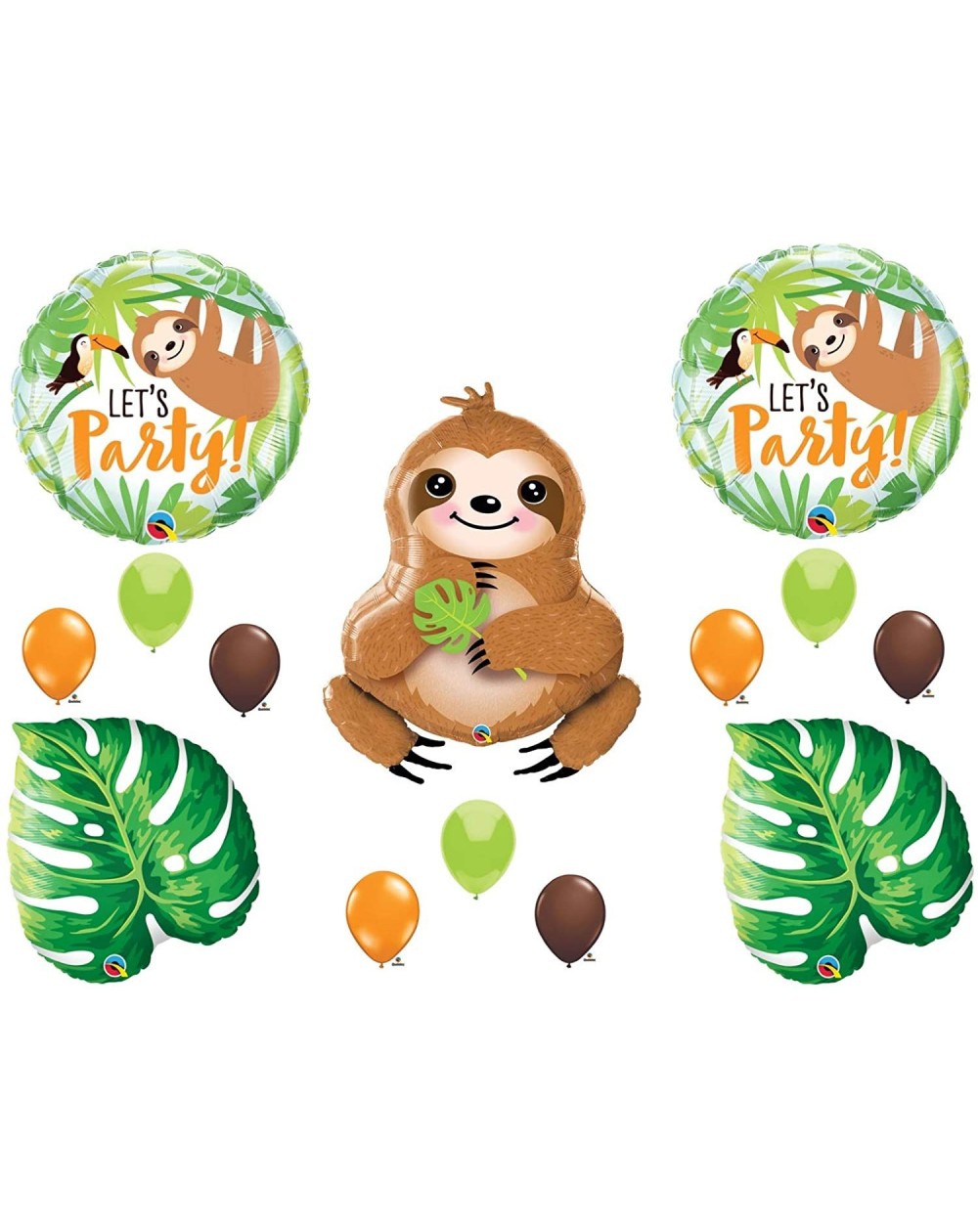 Balloons Sloth Let's Party Birthday Balloons Zoo Jungle Safari Monkey Decorations Supplies - CL18AH9729Q $21.56