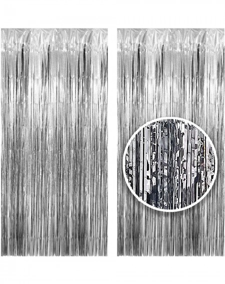 Photobooth Props 3.25 x 6.7 ft (2 Pack) Tinsel Foil Fringe Curtains Party Decorations Photo Booth Backdrop - Wedding Décor Ba...