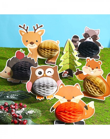Centerpieces 7 Pieces Woodland Animals Centerpieces Honeycomb Party Supplies 3D Woodland Creature Themed Birthday Table Decor...