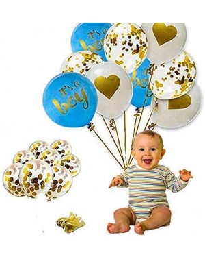 Party Packs Baby Boy Shower Decorations - Blue Banner - Swirl & Photo Props - Easy to Assemble - 2 Large Foil Balloons - 50 P...
