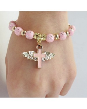 Favors 12 Pcs Angel Wing Cross Bracelet Favor for Girl - Baptism Favor/Christening Favor/Bautizo Recuerdos - CA18T4UOCH9 $8.59