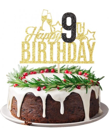 Cake & Cupcake Toppers Happy 9th Birthday Cake Topper - Nine-year-old Cake Topper- Kid's 9th Birthday Cake Decoration- 9th Bi...