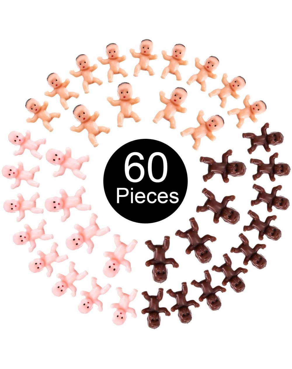 Party Favors 60 Pieces Mini Plastic Babies Doll for Baby Shower Party Favors Ice Cube Game Party Decorations Baby Full Moon G...