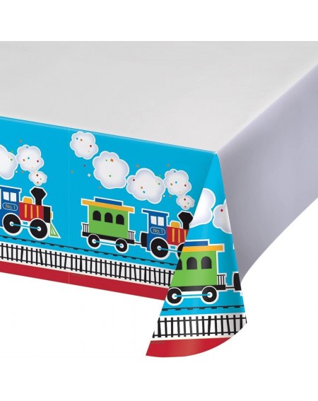 Tablecovers Border Print Plastic Tablecover- All Aboard - CK17X66T3ZD $16.81