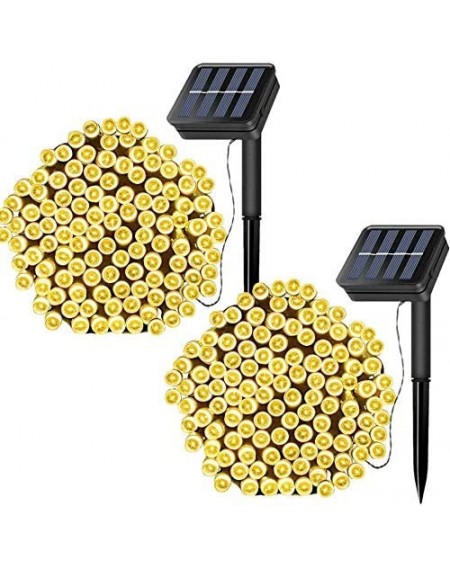 Indoor String Lights 2 Pack 200 LED Solar Fairy String Lights- 8 Modes Outdoor Fairy Decoration Light Waterproof- for Tree- T...