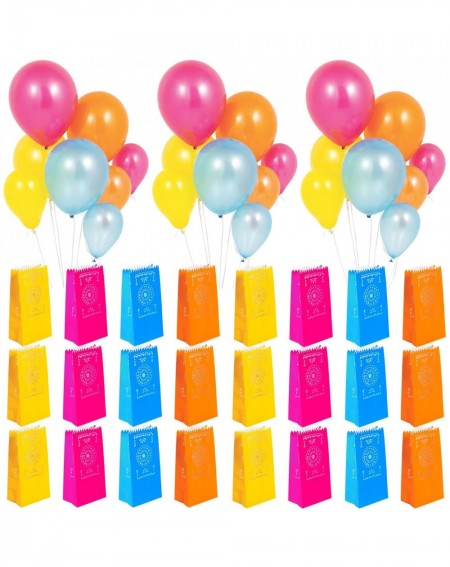 Fiesta Luminary Bags and Balloons Set for Cinco de Mayo- Weddings- Luau Parties (24 Pack of Each- Multicolored) - CN18WC7XXW6