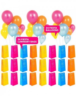 Party Packs Fiesta Luminary Bags and Balloons Set for Cinco de Mayo- Weddings- Luau Parties (24 Pack of Each- Multicolored) -...