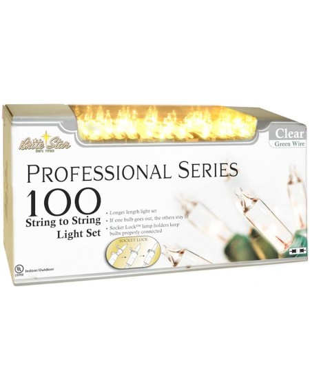 Indoor String Lights 100 Count Professional Series Mini Lights- Green Wire- Clear - Green Wire_clear - C811LWS9S1N $12.43