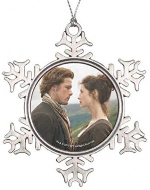 Ornaments Outlander Jamie Claire Face to Face Snowflake Pewter Christmas Snowflake Ornament - CE18Y4DAR5Q $17.12
