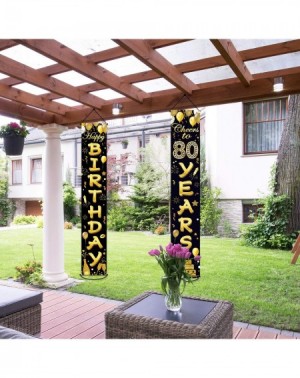 Banners & Garlands 80th Birthday Party Banner Decorations Cheers to 80 Years Banner 80th Party Supplies Black Gold Welcome Po...
