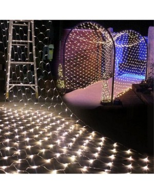 Outdoor String Lights LED Net Mesh String Fairy Light Warm White- 9.8ft x 6.6ft 204 LEDs 8 Modes- LED Indoor Outdoor String L...