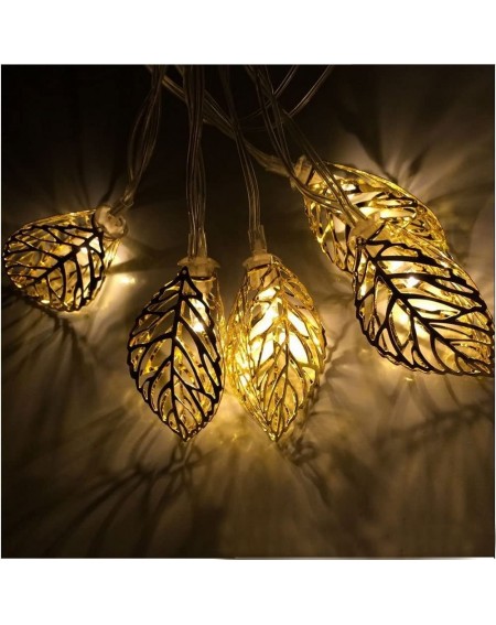 Outdoor String Lights Solar Powered Tree Leaf String Lights- 16 ft/ 4.9m 20 LED Metal Ornament String Lights for Outdoor- Ind...