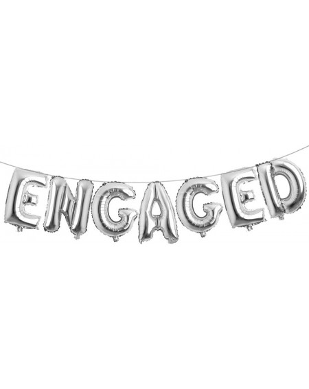 Balloons 16 inch Multicolored Engaged AF Balloon Letters Banner Engagement Party Decorations Supplies (Engaged Silver) - Enga...