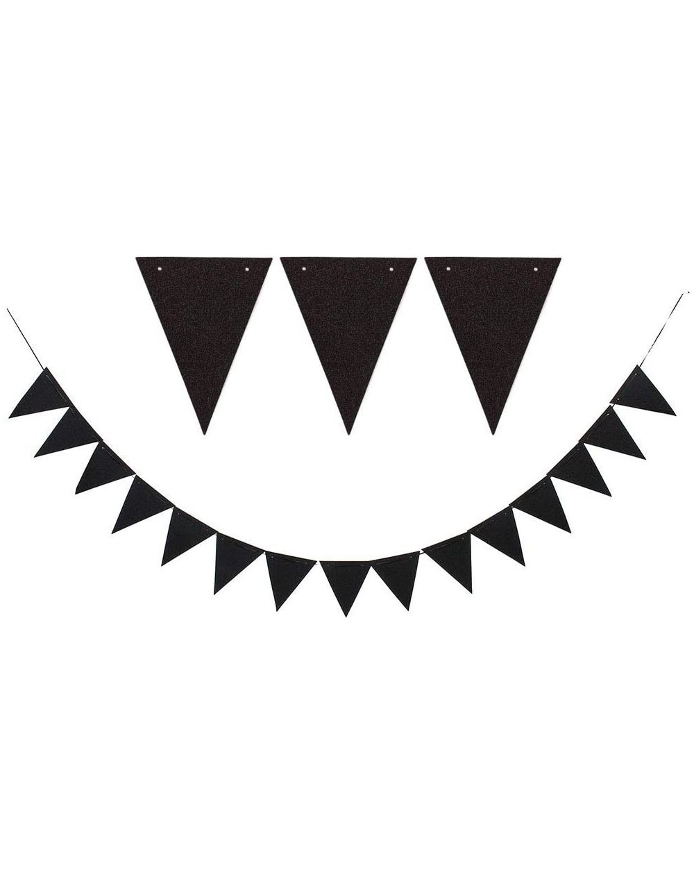 Banners & Garlands Black Pennant Banner Triangle Bunting Paper Flags-30pcs Flags- Pack of 1 - Black - CR18UNXKE57 $10.09