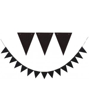 Banners & Garlands Black Pennant Banner Triangle Bunting Paper Flags-30pcs Flags- Pack of 1 - Black - CR18UNXKE57 $10.09