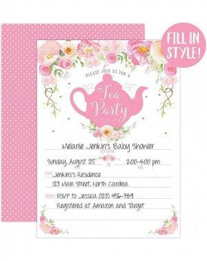 Invitations Tea Party Invitations- Tea Party invites for Birthday- Baby Shower- Bridal Shower- Egagement Party- Royal Princes...