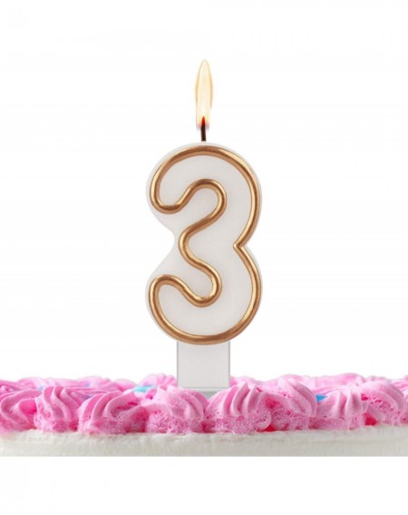 Cake Decorating Supplies Birthday Candles- Gold White Birthday Candles Numbers for Birthday Cakes- Birthday Numbers Candles f...