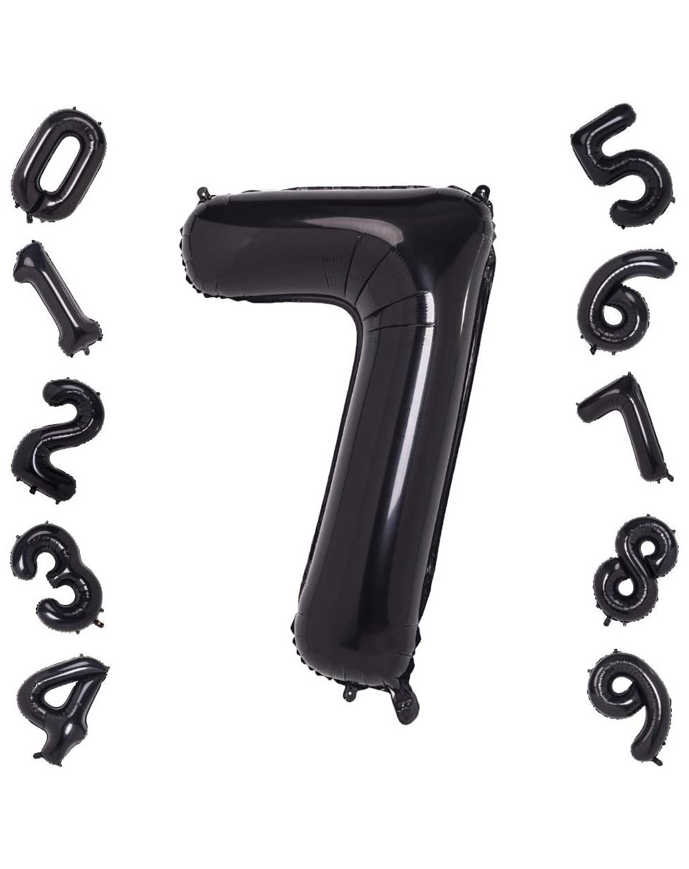 Balloons Black Number 7 Balloons-40 Inch Birthday Number Balloon Party Decorations Supplies Helium Foil Mylar Digital Balloon...