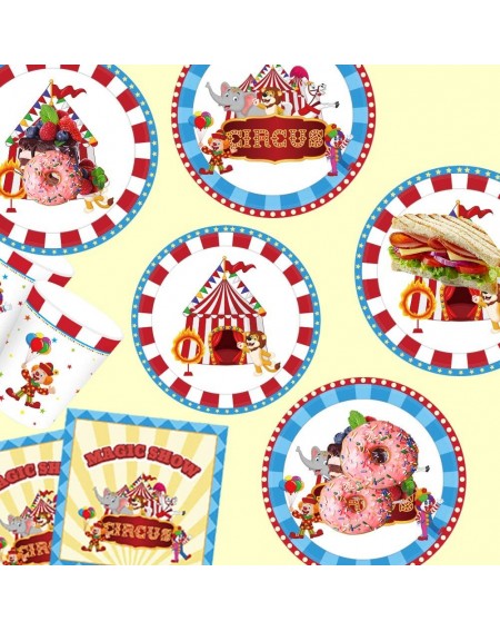 Party Packs Carnival Circus Party Supplies - Serves 16 - Includes Plates- Cups and Napkins Perfect for Theme Party-1st Birthd...