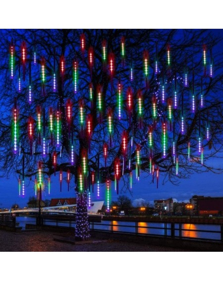 Outdoor String Lights Christmas Rain Lights Meteor Shower Rain Lights Waterproof 12 inch 8 Tubes 288 LED Falling Raindrop Lig...