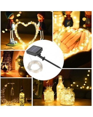 Outdoor Lighting Hooks 200LED Solar Copper Wire Outdoor String Lights Waterproof Fairy Lights for Party Xmas Decoration - CR1...