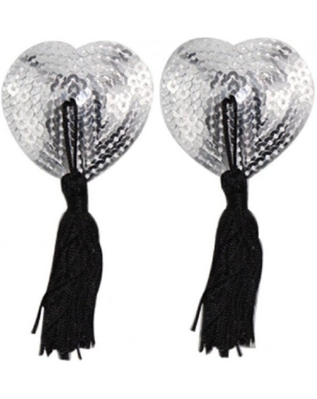 Adult Novelty Sexy Sequin Tassel Breast Pasties Various Colors for Wedding/Valentine/Special Ocassion (Silver) - Silver - CB1...