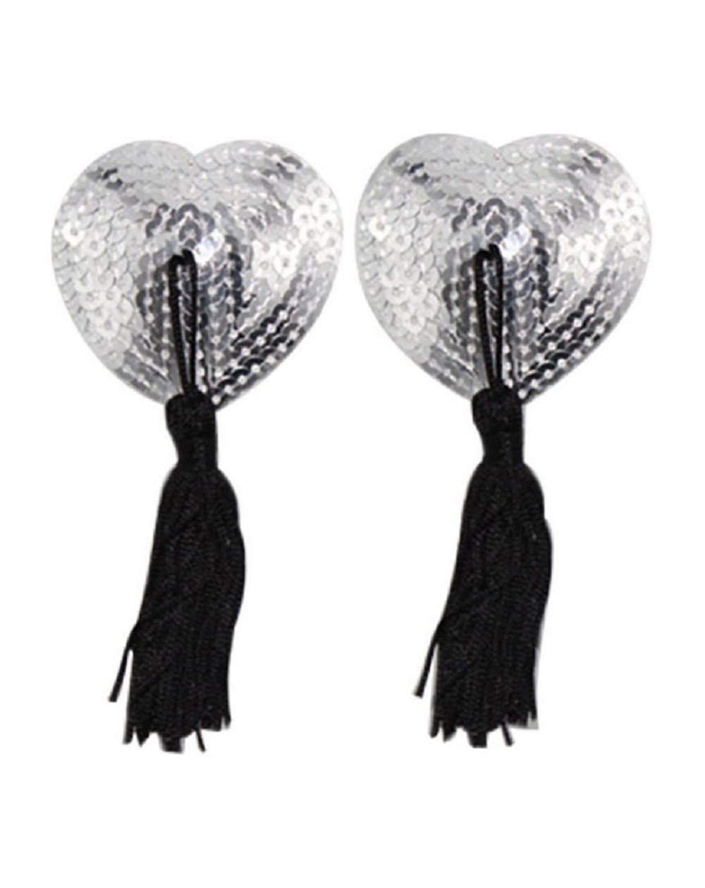 Adult Novelty Sexy Sequin Tassel Breast Pasties Various Colors for Wedding/Valentine/Special Ocassion (Silver) - Silver - CB1...