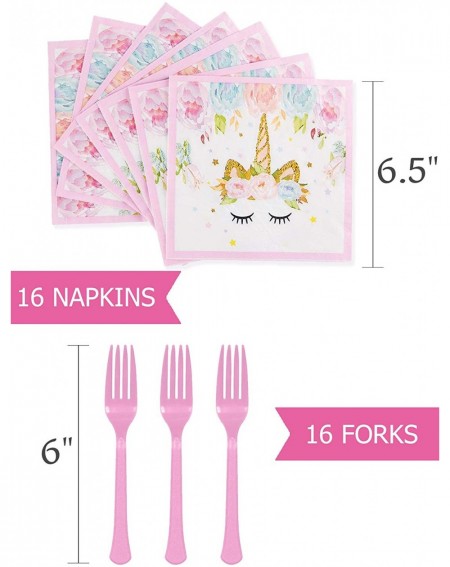 Balloons Unicorn Plates Cups Napkins for Birthday Party- 16 guests - Unicorn 16 Plates- Cups- Napkins- Flatware - CU18A9KMK5M...