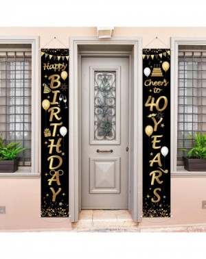 Banners & Garlands 2 Pieces 40th Birthday Party Decorations Cheers to 40 Years Banner 40th Party Decorations Welcome Porch Si...