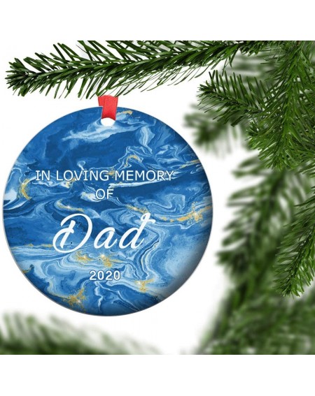 Ornaments Loss of Dad Sympathy Ornament Dated Christmas 2020 Condolence Gift Idea Dad's Gold Angel Wings Death Anniversary Re...