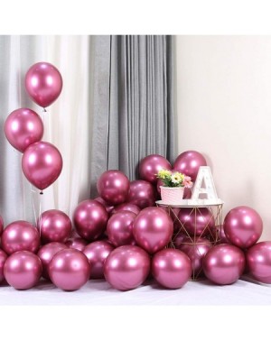 Balloons 50 pcs Chrome Metallic Balloons 5 inch Thick Latex Hot Pink Arch for Birthday Helium Balloon for Party Decorations B...
