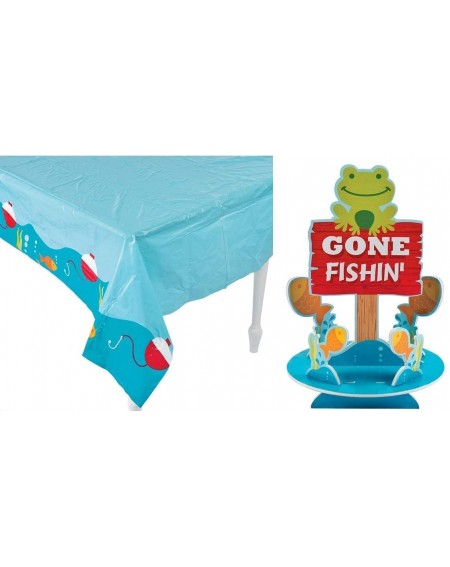Centerpieces Fisherman Party Set- ONE Table Cover and (ONE) Little Fisherman Centerpiece Set - C219D3H6OQU $12.43