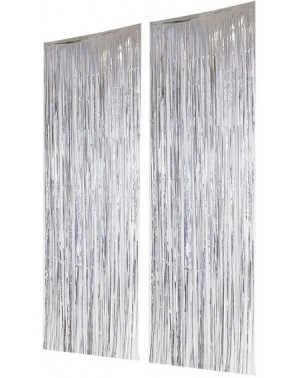 Photobooth Props Silver Foil Fringe Curtains - Metallic Tinsel Backdrop for Party Decorations (3 x 8 ft- 2 Pack) - CD183RE9ZZ...