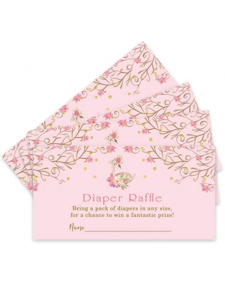 Invitations Princess Swan Diaper Raffle Ticket (50 Cards) Baby Shower Games - Invitation Inserts - Drawings for Sprinkle Acti...