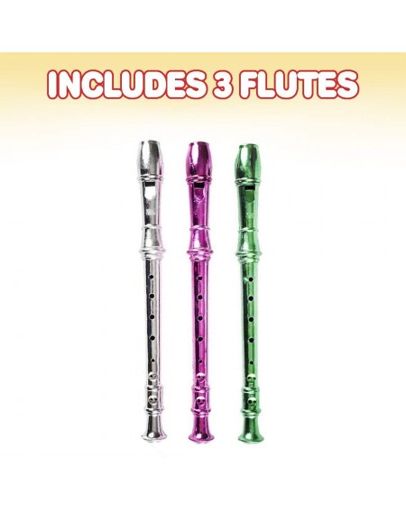 Noisemakers 13 Inch Metallic Flutes - Set of 3 - Plastic Musical Instrument for Kids - Metallic Colors - Durable Music Toys f...