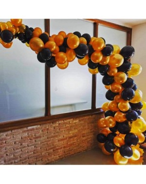 Balloons Black Latex Balloons 100 Pcs for Party Wedding Theme Decoration Arch Supplies- 10 Inch - Black - CZ18ADUD9UC $11.07