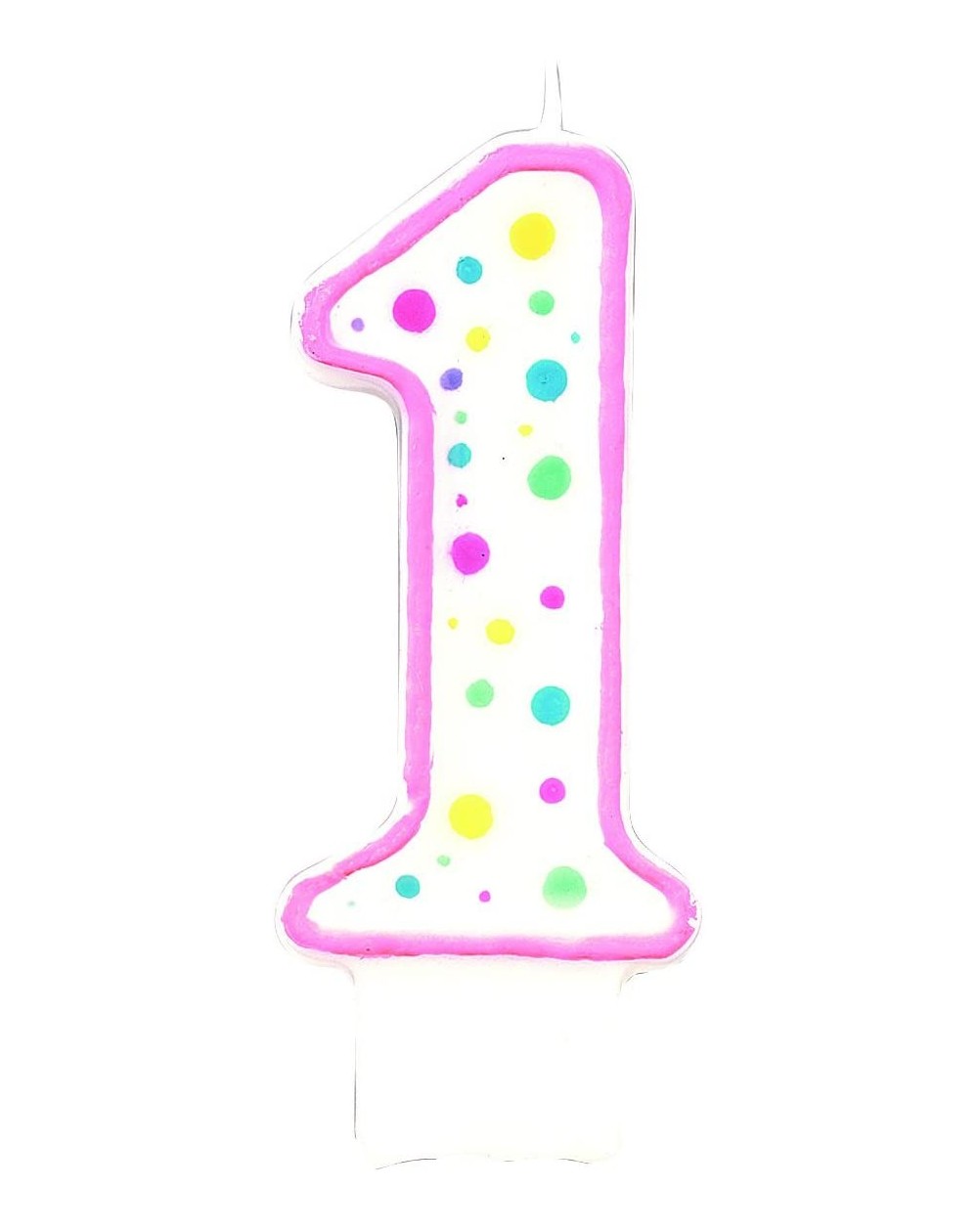 Cake Decorating Supplies Polka Dot Numeral Candle- 3-Inch by 1.5-Inch- No. 1 Pink- 1-Pack - C51151VCNKF $8.05