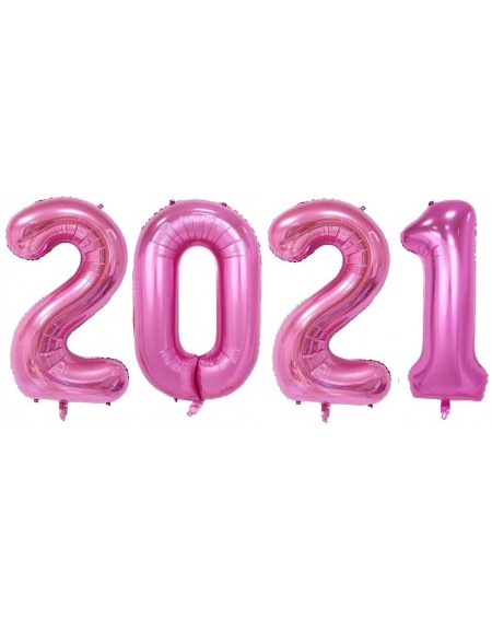 Balloons 40 Inch Pink 2021 Number Foil Balloons for New Year Graduation Party Decorations Balloons (Pink) - Pink - CG19D0K7DU...