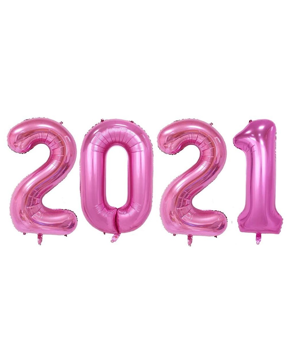 Balloons 40 Inch Pink 2021 Number Foil Balloons for New Year Graduation Party Decorations Balloons (Pink) - Pink - CG19D0K7DU...
